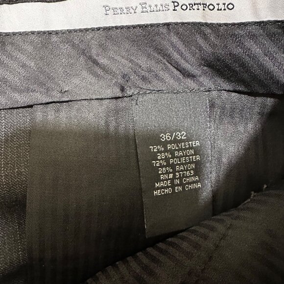 Perry Ellis Portfolio Mens Size 36 x 32 Neo-Luxe Black No-Iron Dress Pant‎ NWT - Picture 7 of 7